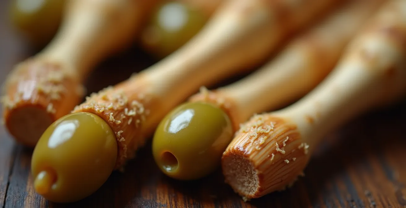 Gros plan sur l'olive d'une baguette de batterie en nylon et bois contrastant